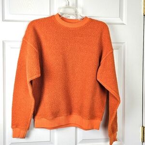 Outdoor Voices Mega Fleece Wool Blend Crewneck Sweatshirt Sz S Papaya Orange‎
